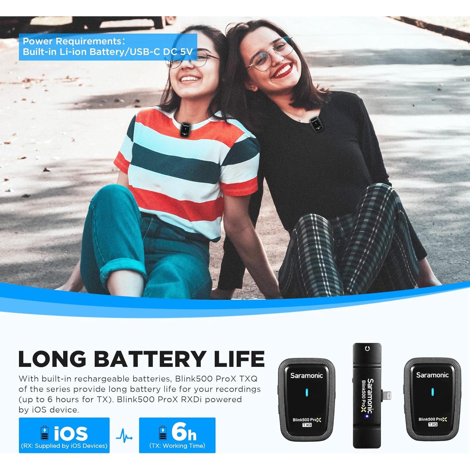 Micrófono Lavalier Inalámbrico Saramonic Blink500 ProX Q4