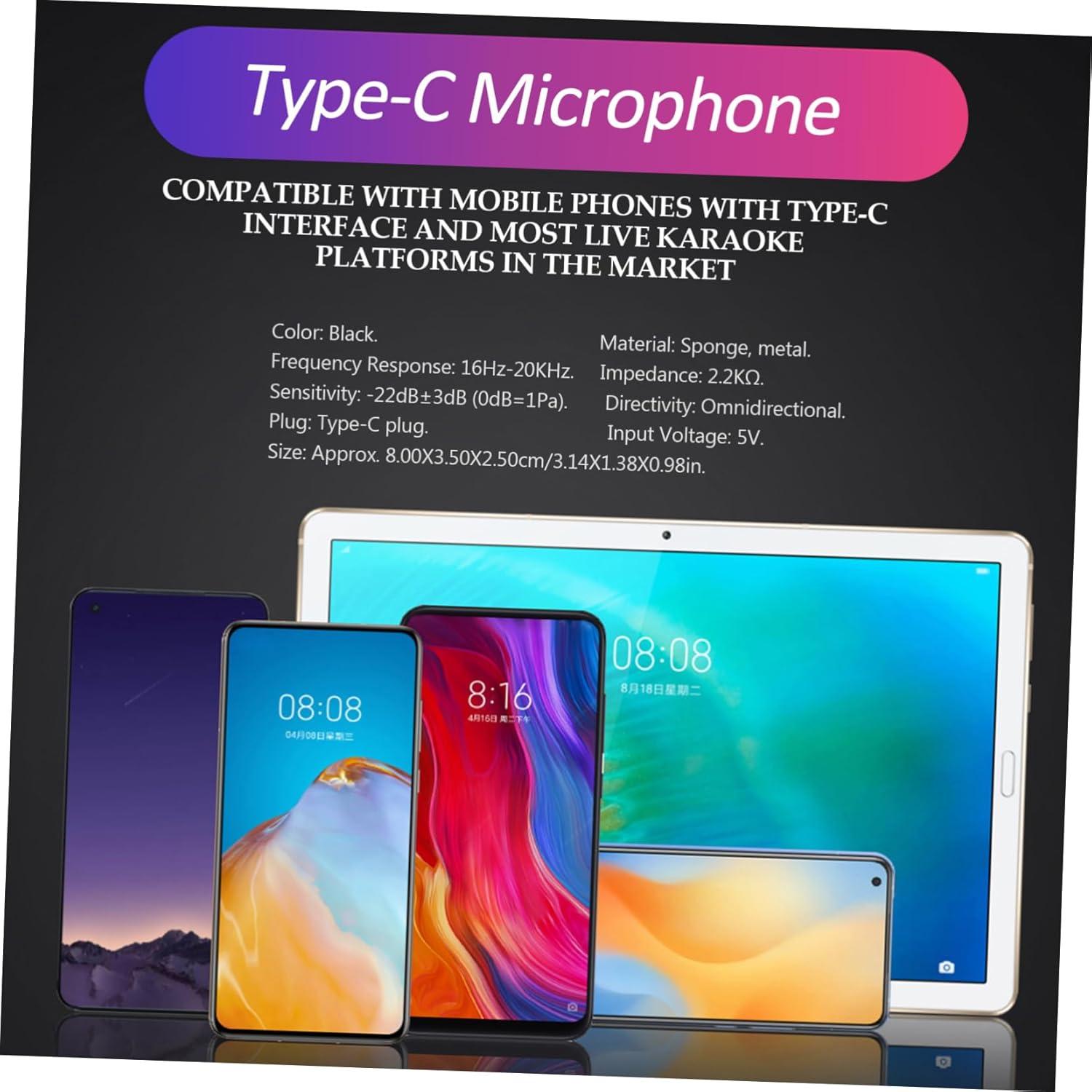 Micrófono Tipo-C Vaguelly con Cubierta de Esponja - Negro