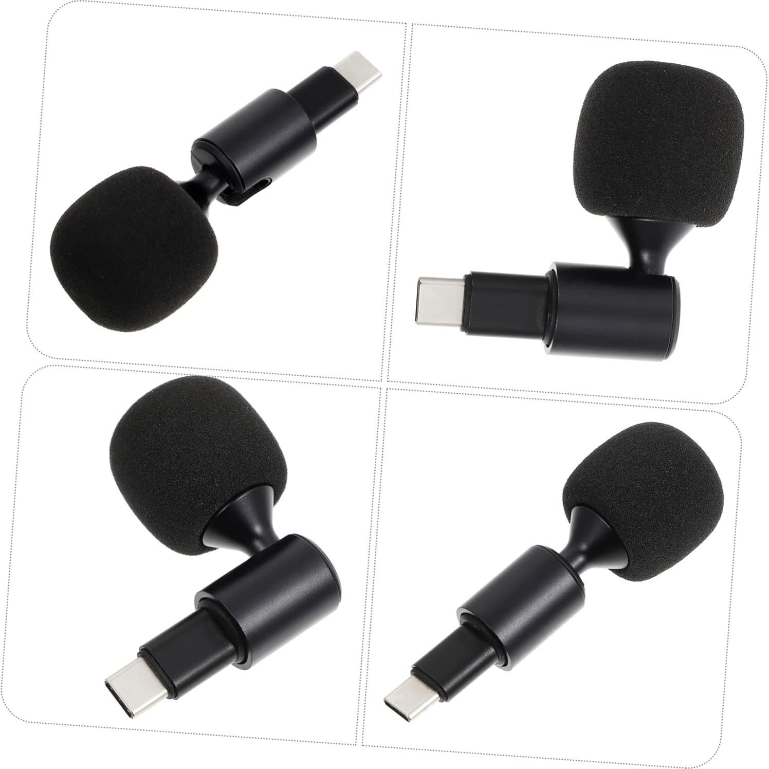 Micrófono Tipo-C Vaguelly con Cubierta de Esponja - Negro