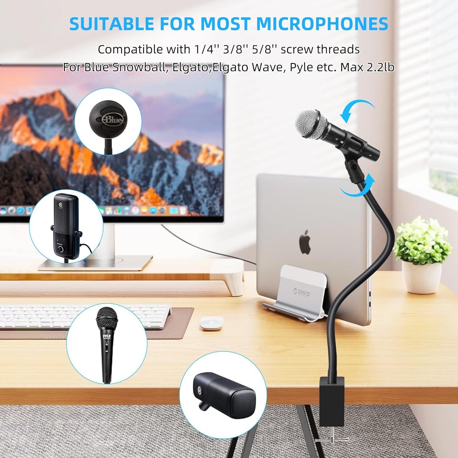 Soporte de Micrófono Prizmora 52 cm Ajustable Negro