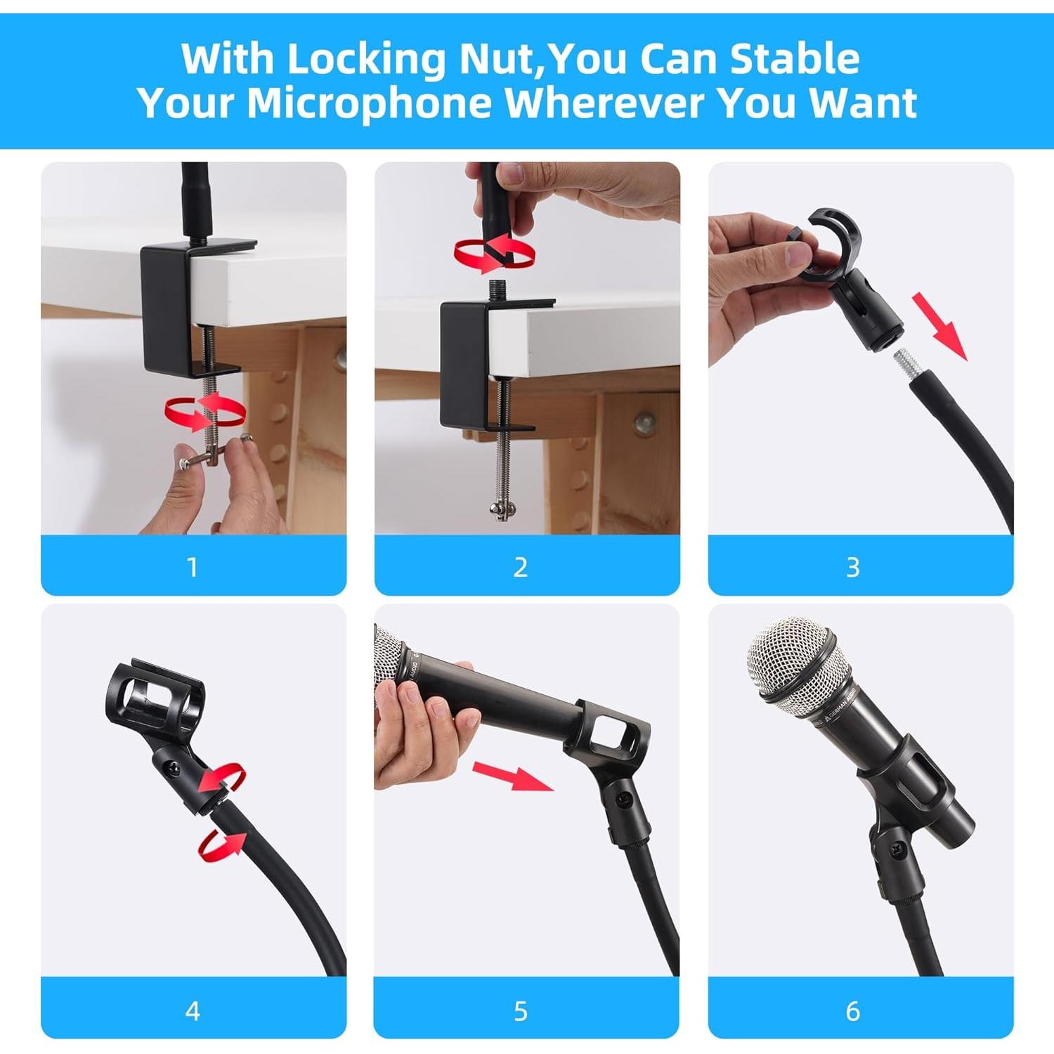 Soporte de Micrófono Prizmora 52 cm Ajustable Negro