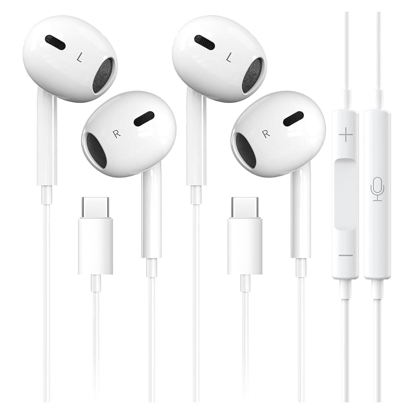 Auriculares USB C Zetuti Hi-Fi Estéreo In-Ear 2 Paquetes