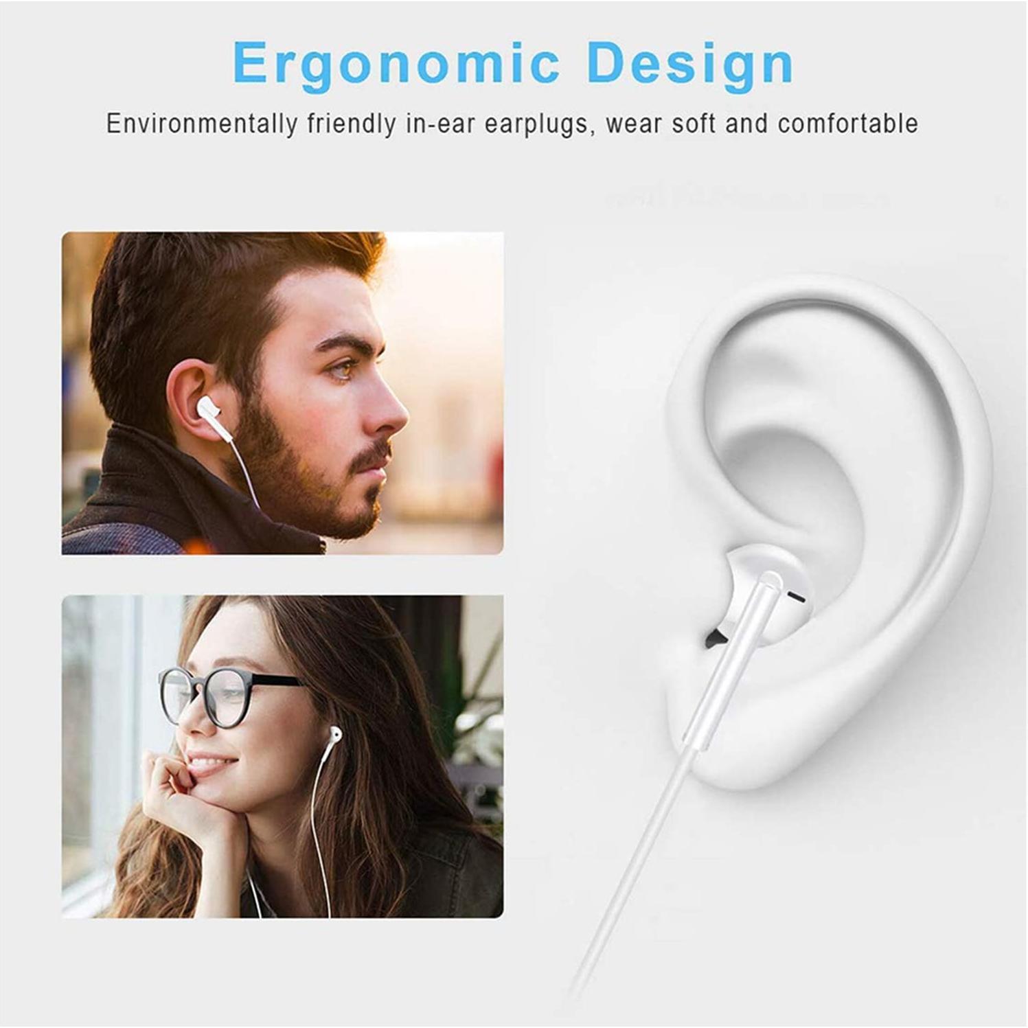 Auriculares USB C Zetuti Hi-Fi Estéreo In-Ear 2 Paquetes