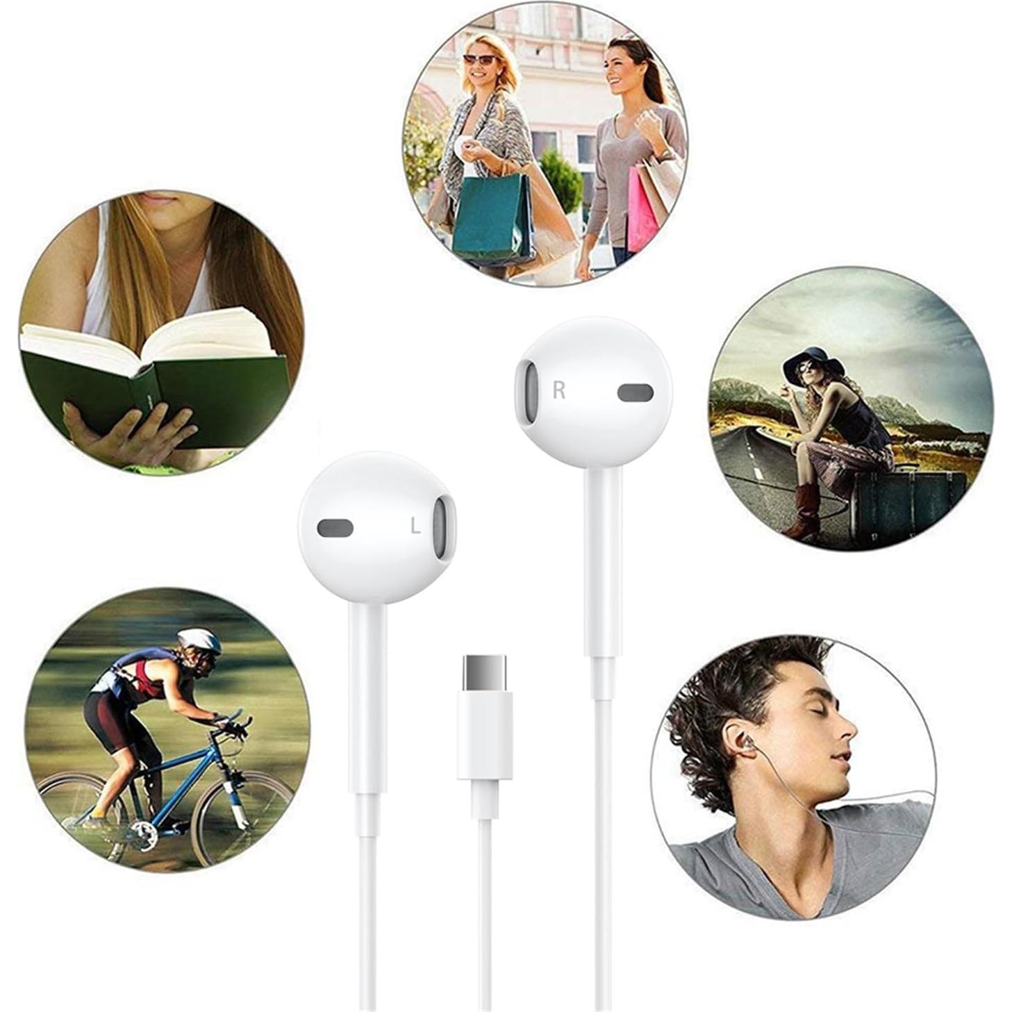 Auriculares USB C Zetuti Hi-Fi Estéreo In-Ear 2 Paquetes
