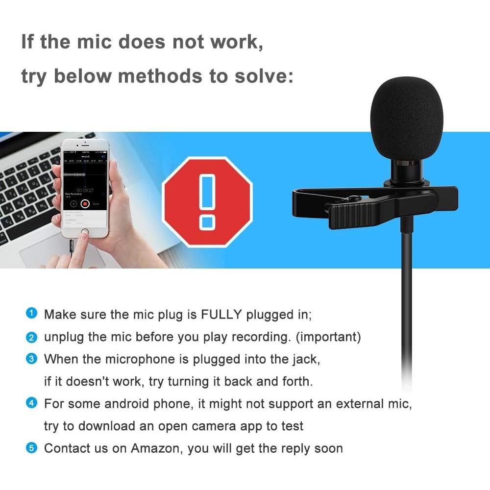 Micrófono Lavalier PoP Voz 3.9m Profesional para Smartphone