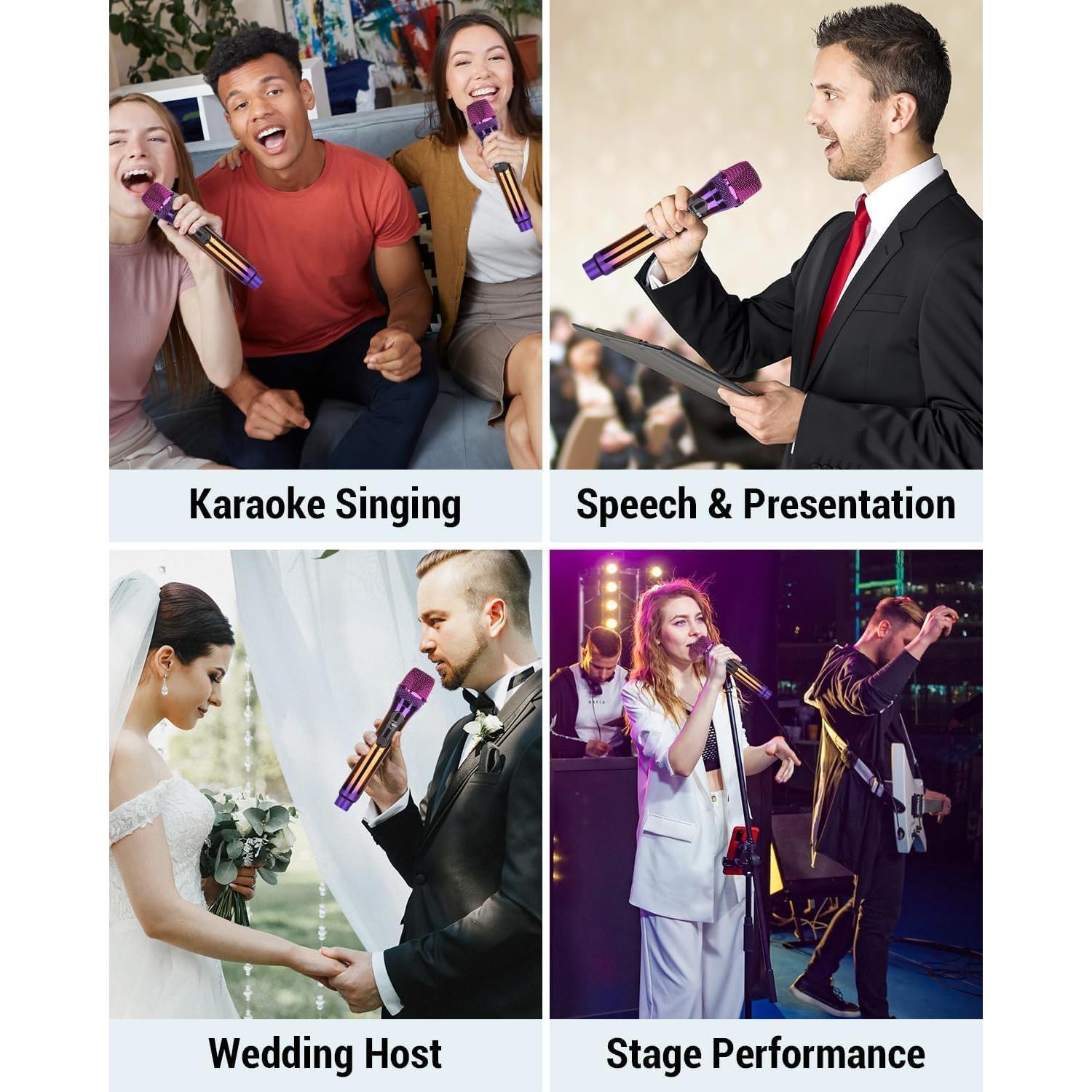 Micrófono Inalámbrico UHF Katotey Recargable para Karaoke