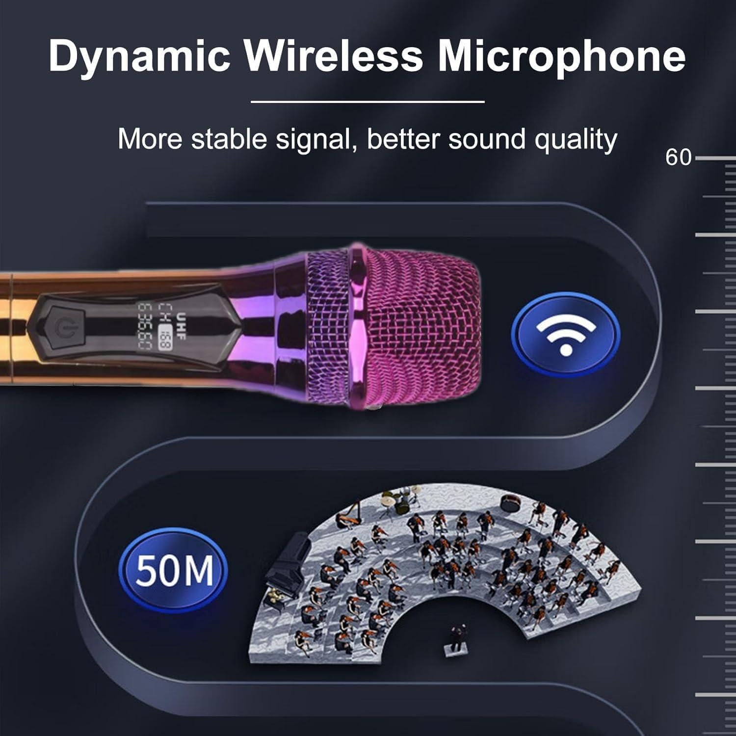 Micrófono Inalámbrico UHF Katotey Recargable para Karaoke