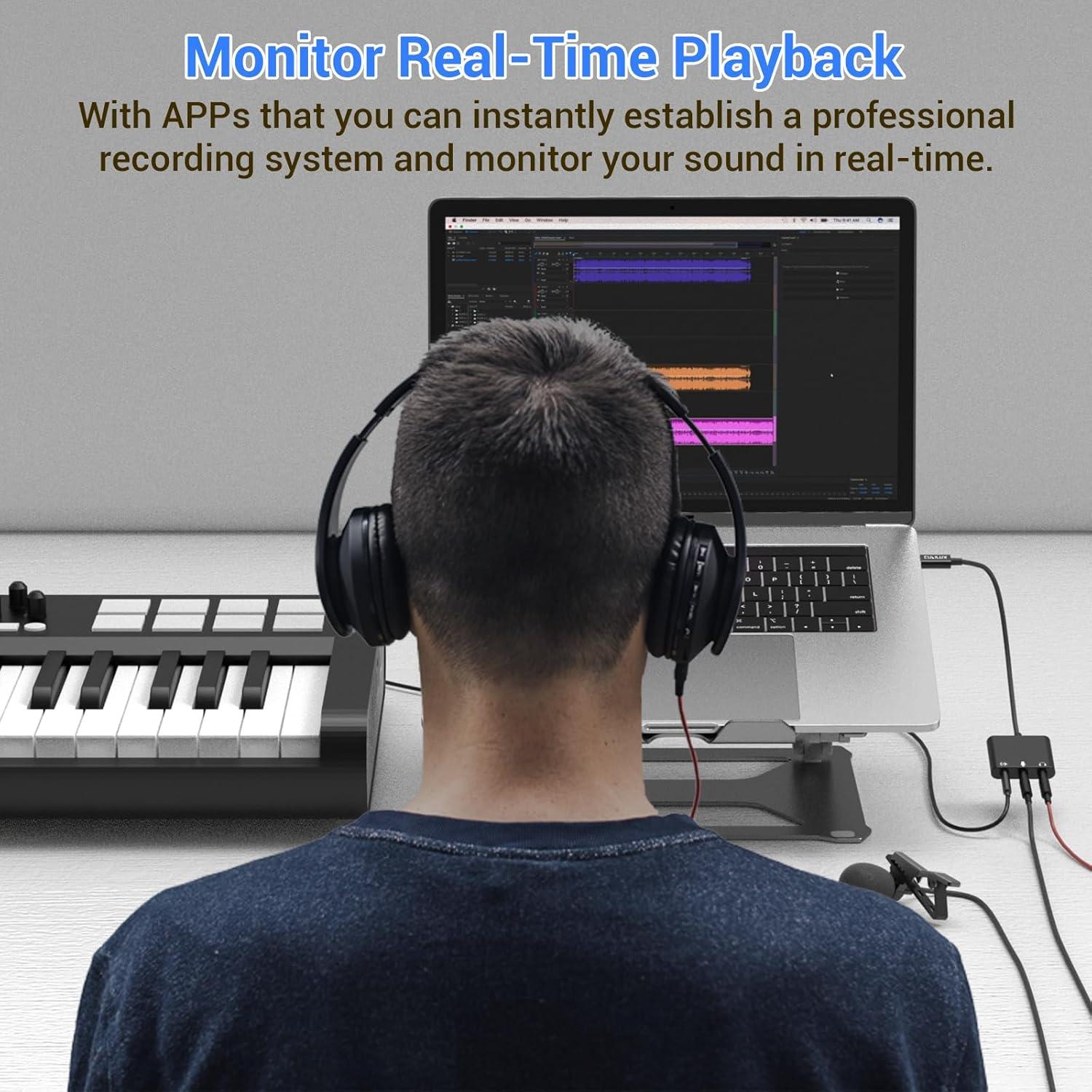 Adaptador Cubilux USB C a 3.5mm para Grabación y Monitoreo