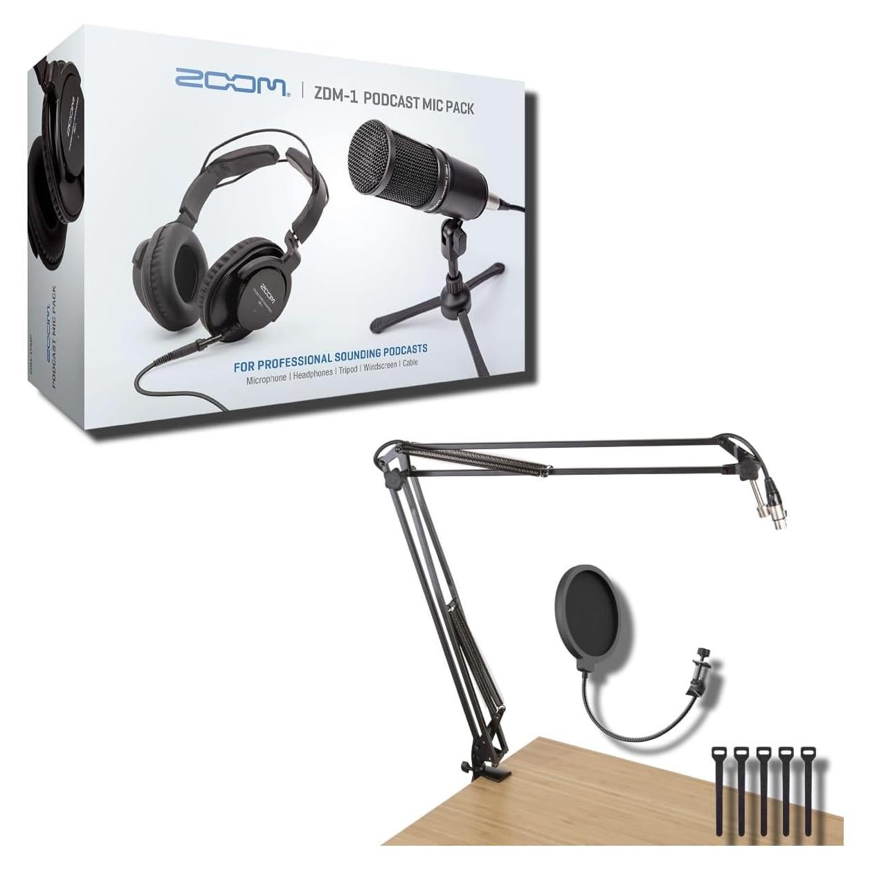 Paquete de Micrófono Zoom ZDM-1 con Brazo GFWMICBCBM y Filtro Pop