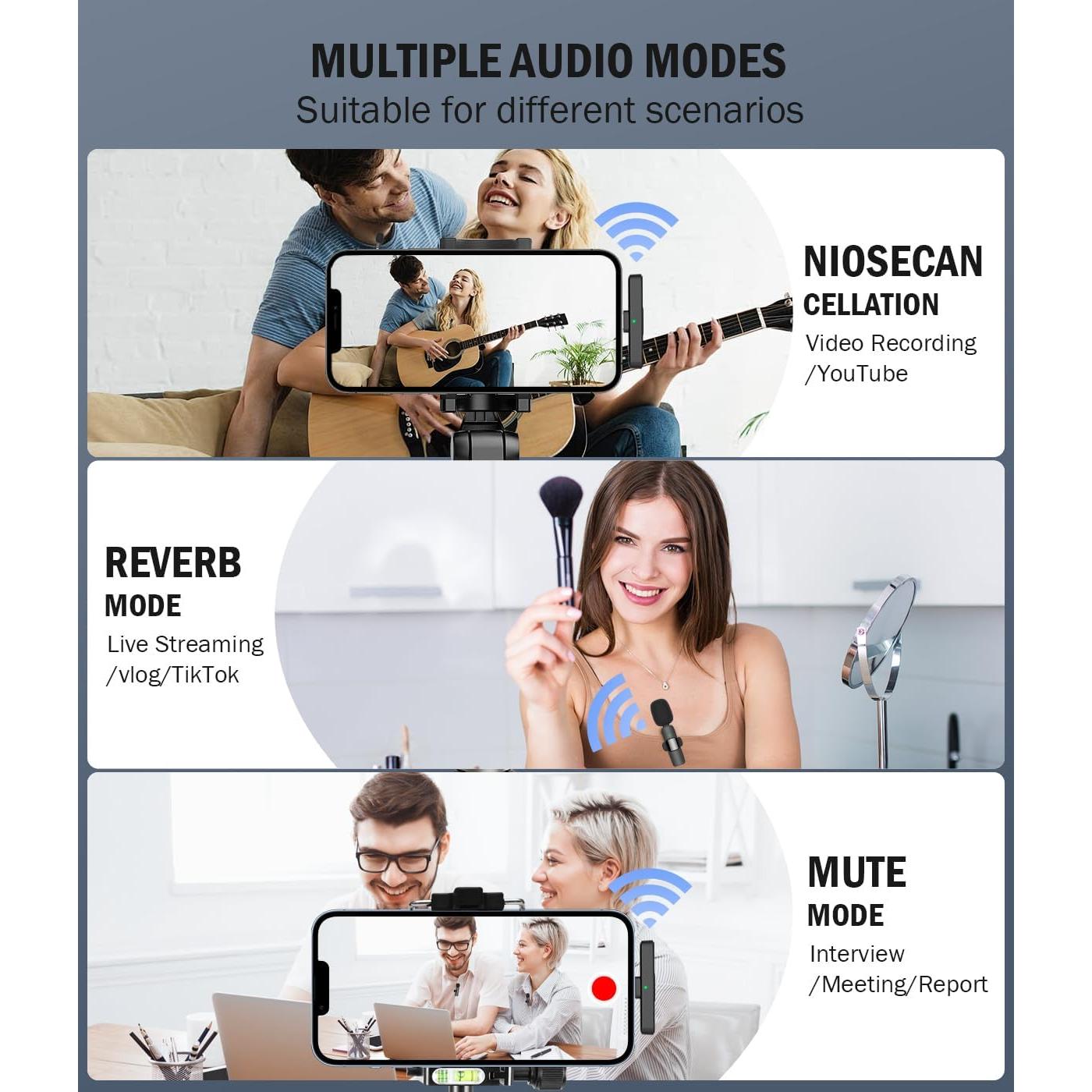 Micrófono Lavalier Inalámbrico Wedaniya WM840 para iPhone y Android