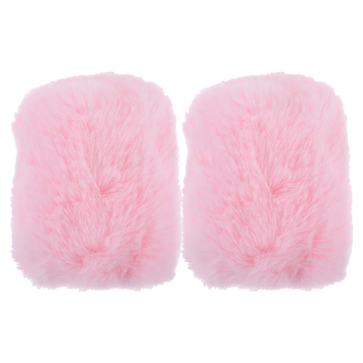 Cubierta de Micrófono de Peluche Rosa 2pcs Aislante para Viento
