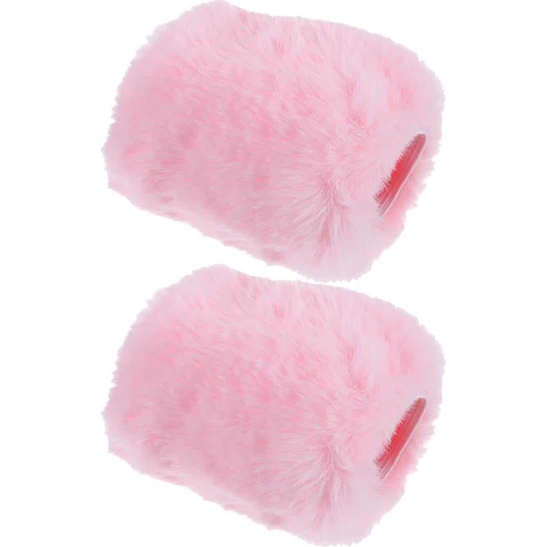 Cubierta de Micrófono de Peluche Rosa 2pcs Aislante para Viento