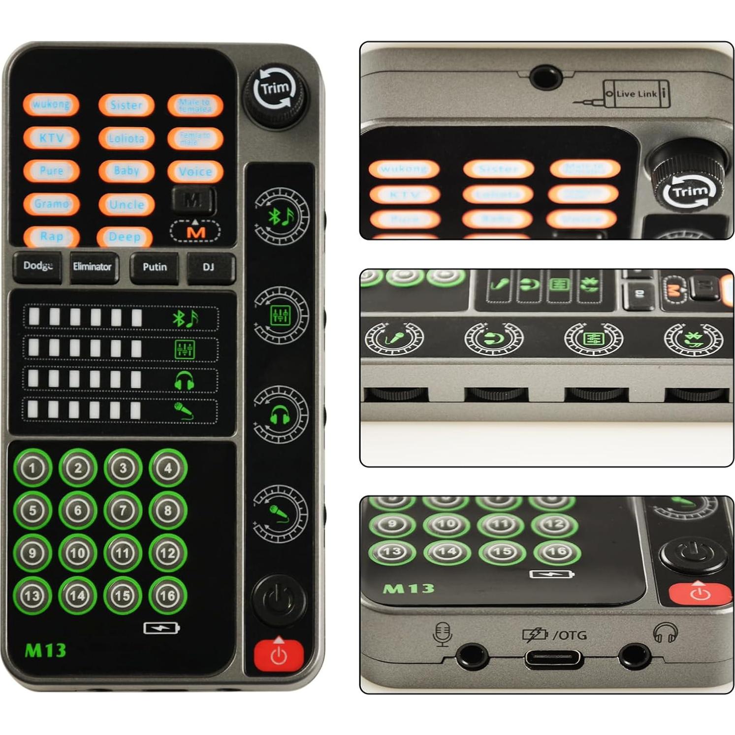 Cambiador de Voz Portátil Flylin con 16 Efectos de Sonido