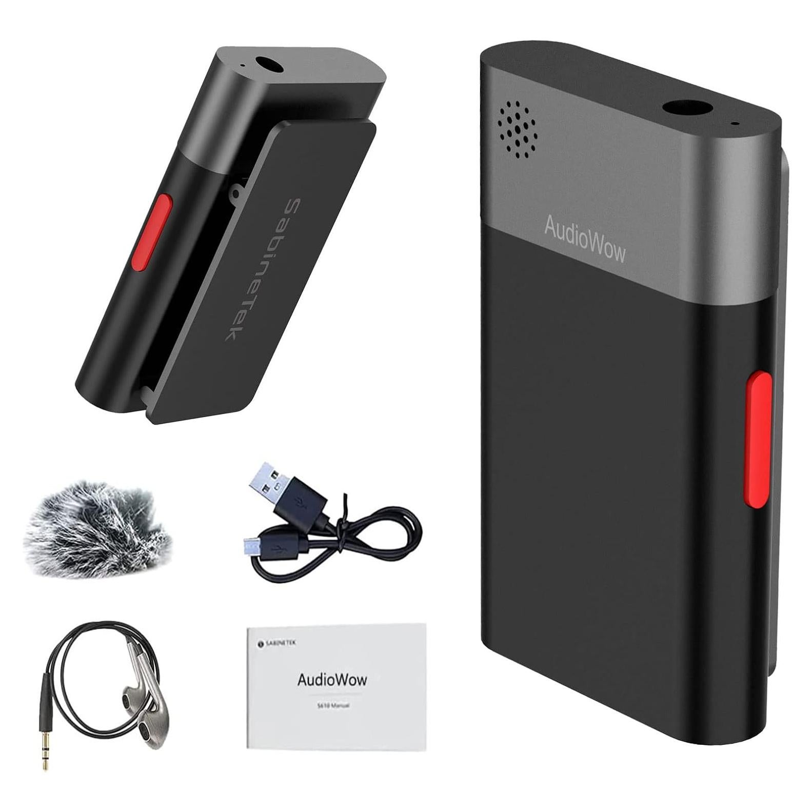 Micrófono Lavalier Bluetooth SabineTek AudioWow - 15m, 48kHz