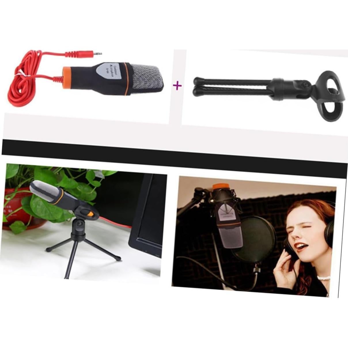 Soporte de Micrófono y Trípode Ajustable Negro para PC