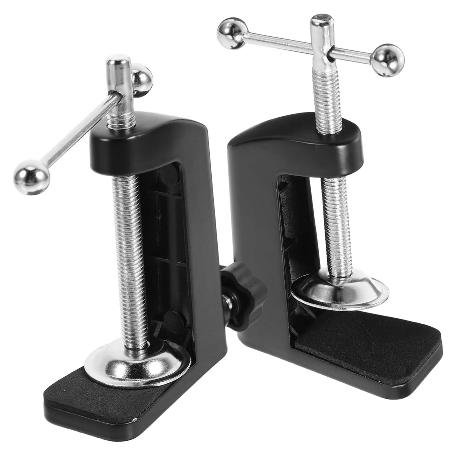2 Abrazaderas de Mesa Ajustables Soporte Micrófono Negro