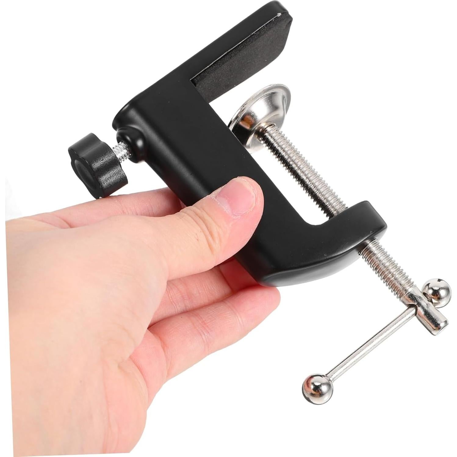 2 Abrazaderas de Mesa Ajustables Soporte Micrófono Negro