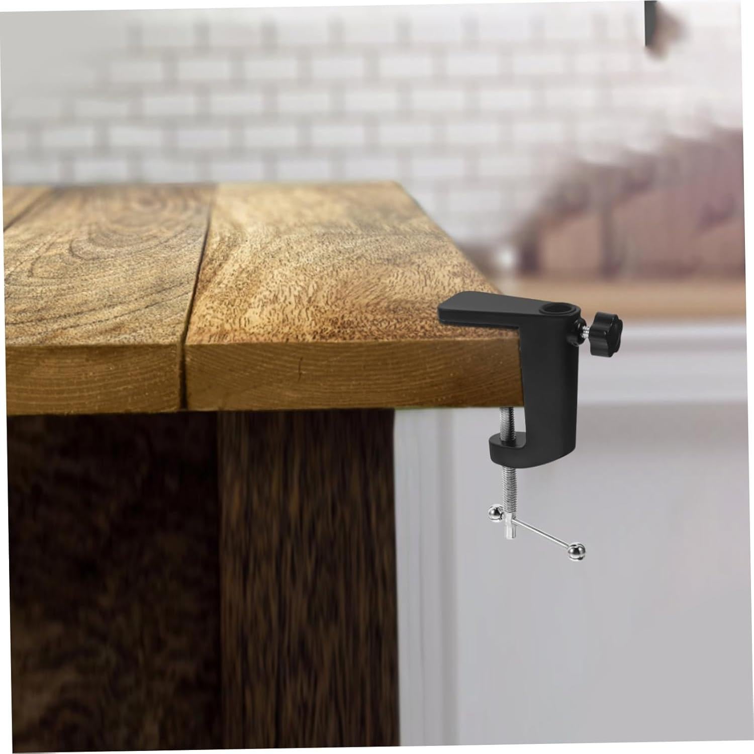 2 Abrazaderas de Mesa Ajustables Soporte Micrófono Negro