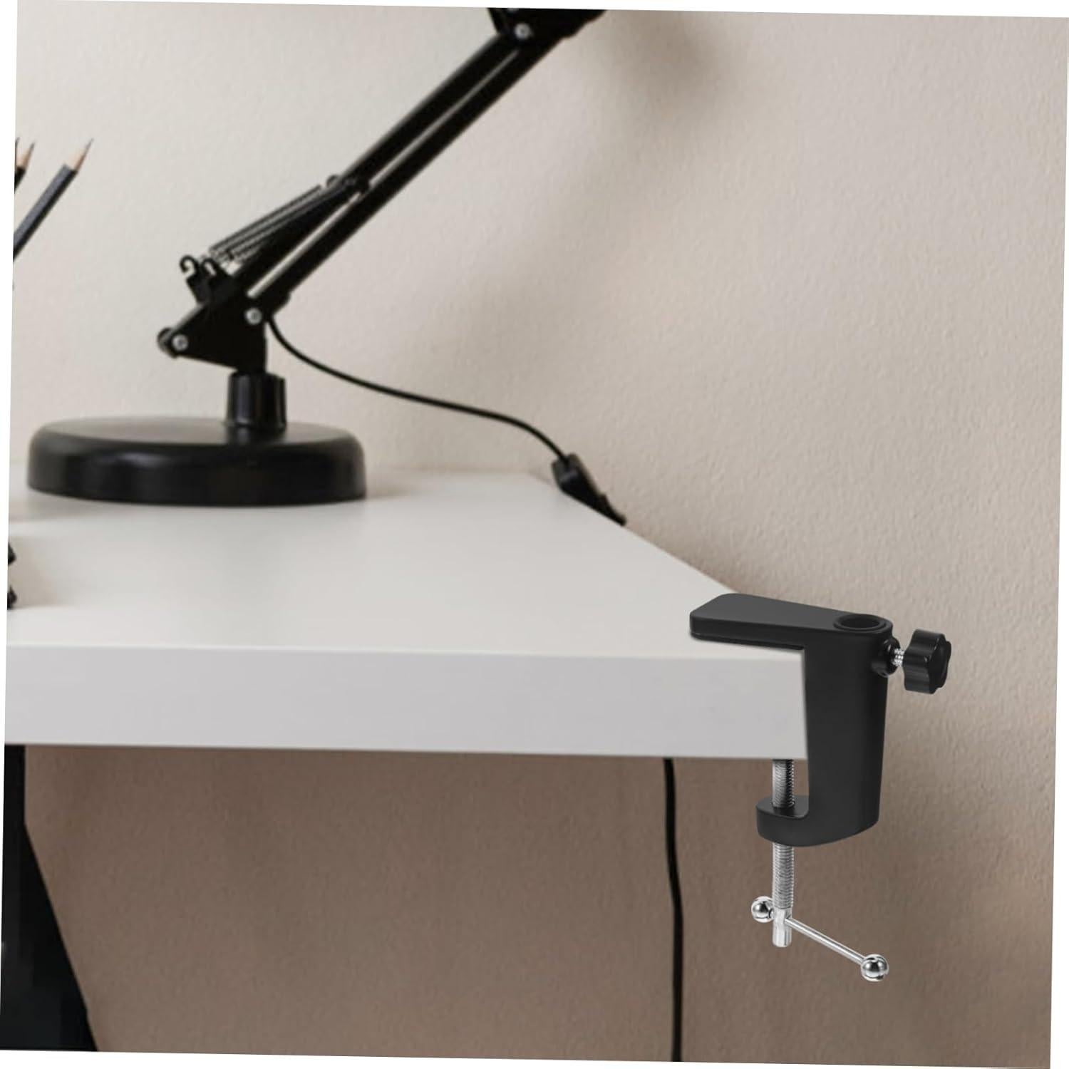 2 Abrazaderas de Mesa Ajustables Soporte Micrófono Negro