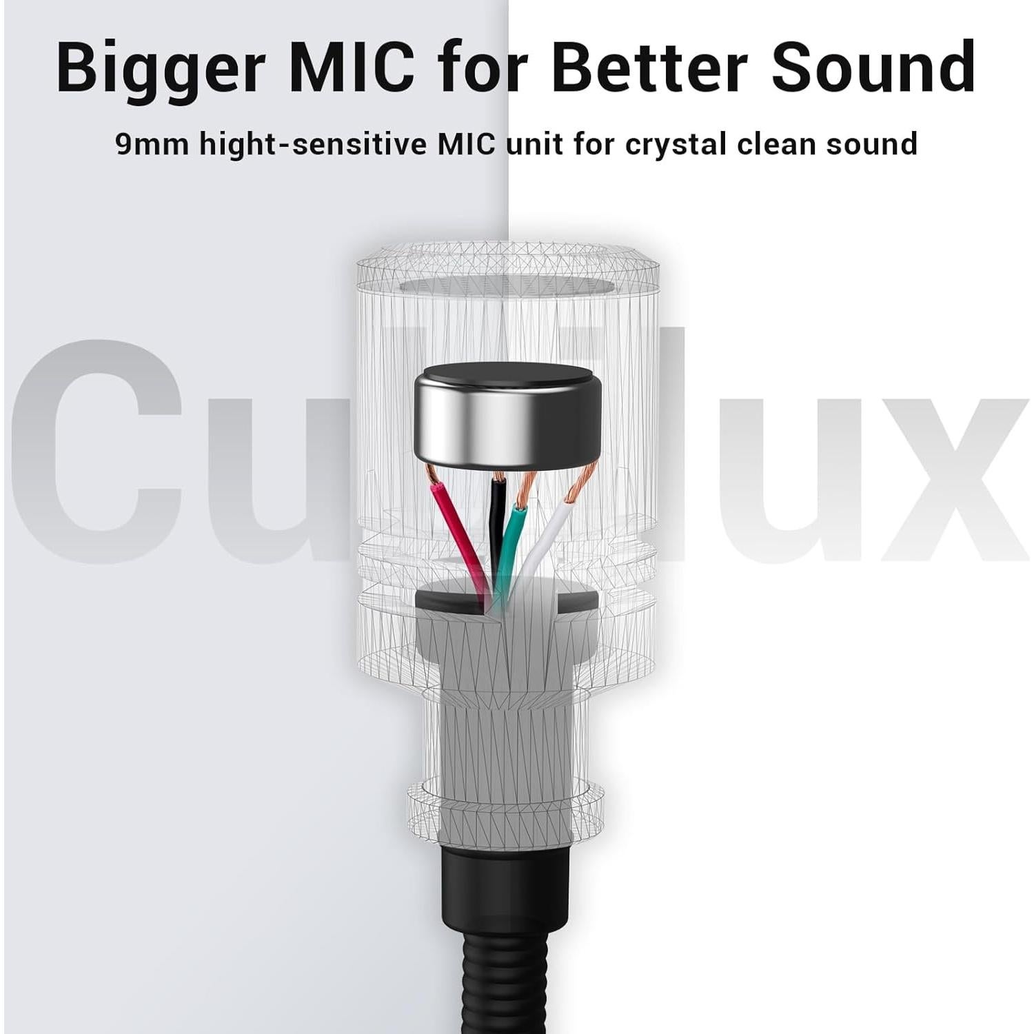 Micrófono Gooseneck USB C Cubilux - Alta Sensibilidad, 30.48 cm