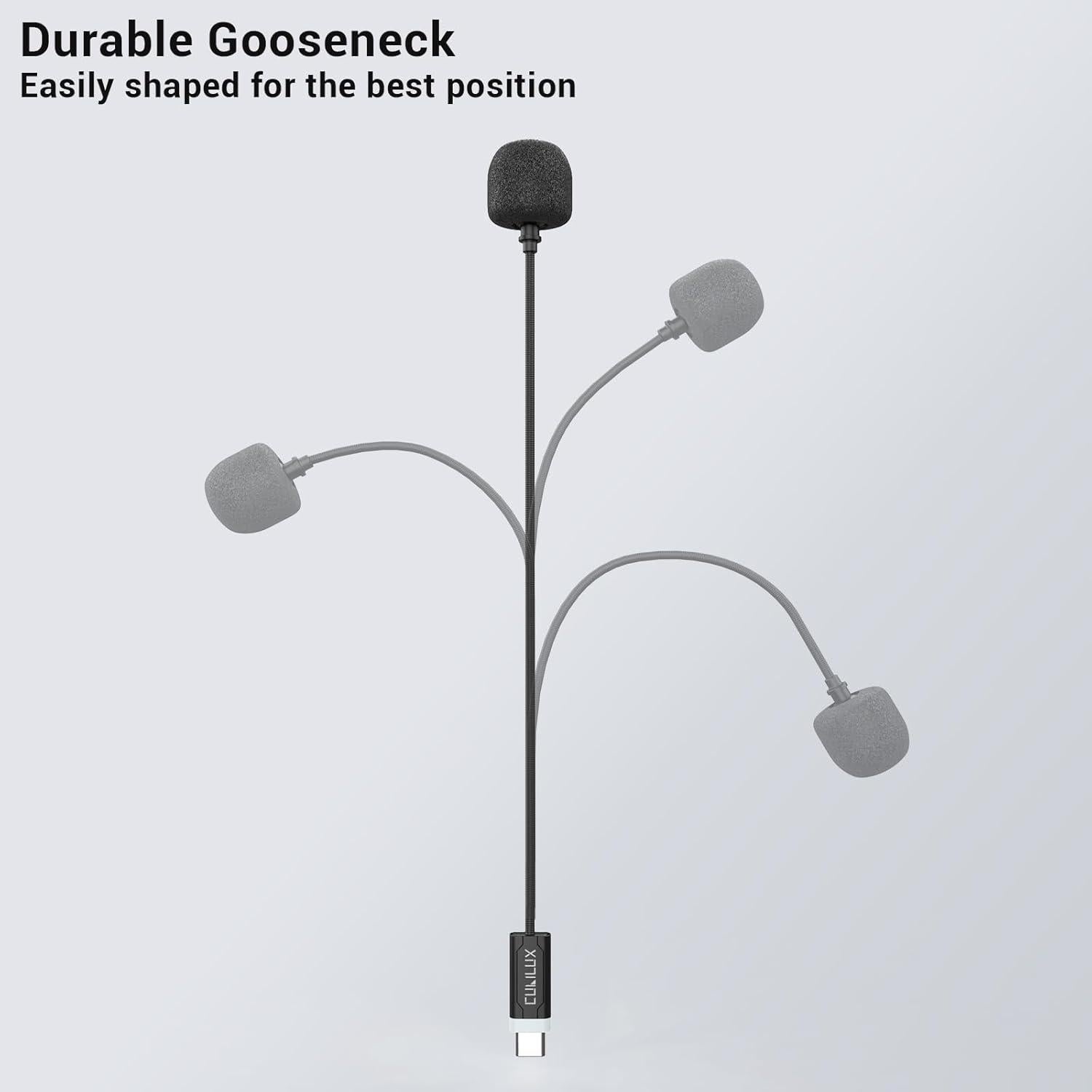 Micrófono Gooseneck USB C Cubilux - Alta Sensibilidad, 30.48 cm