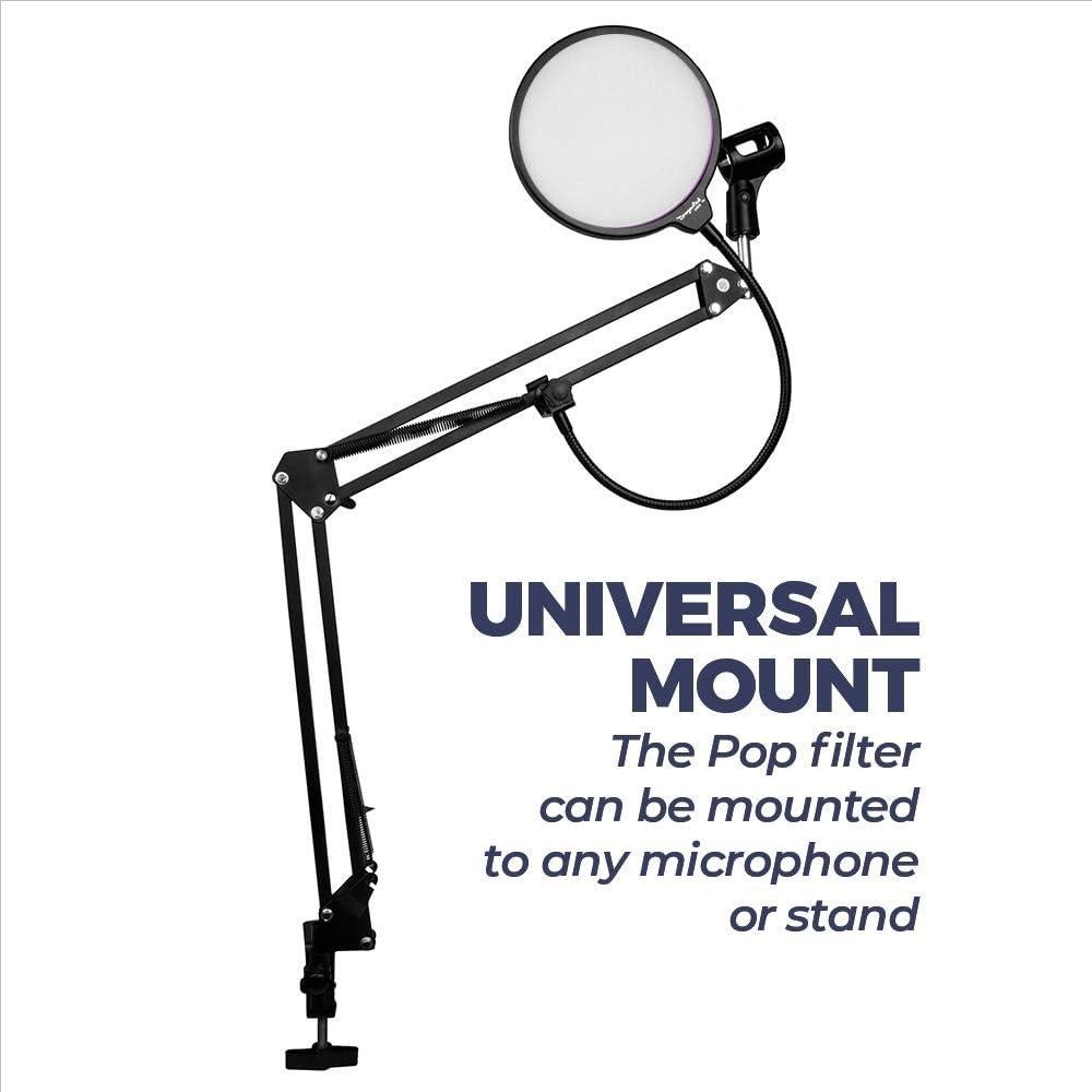 Filtro Pop Dragonpad USA 33 cm Negro/Blanco para Micrófono