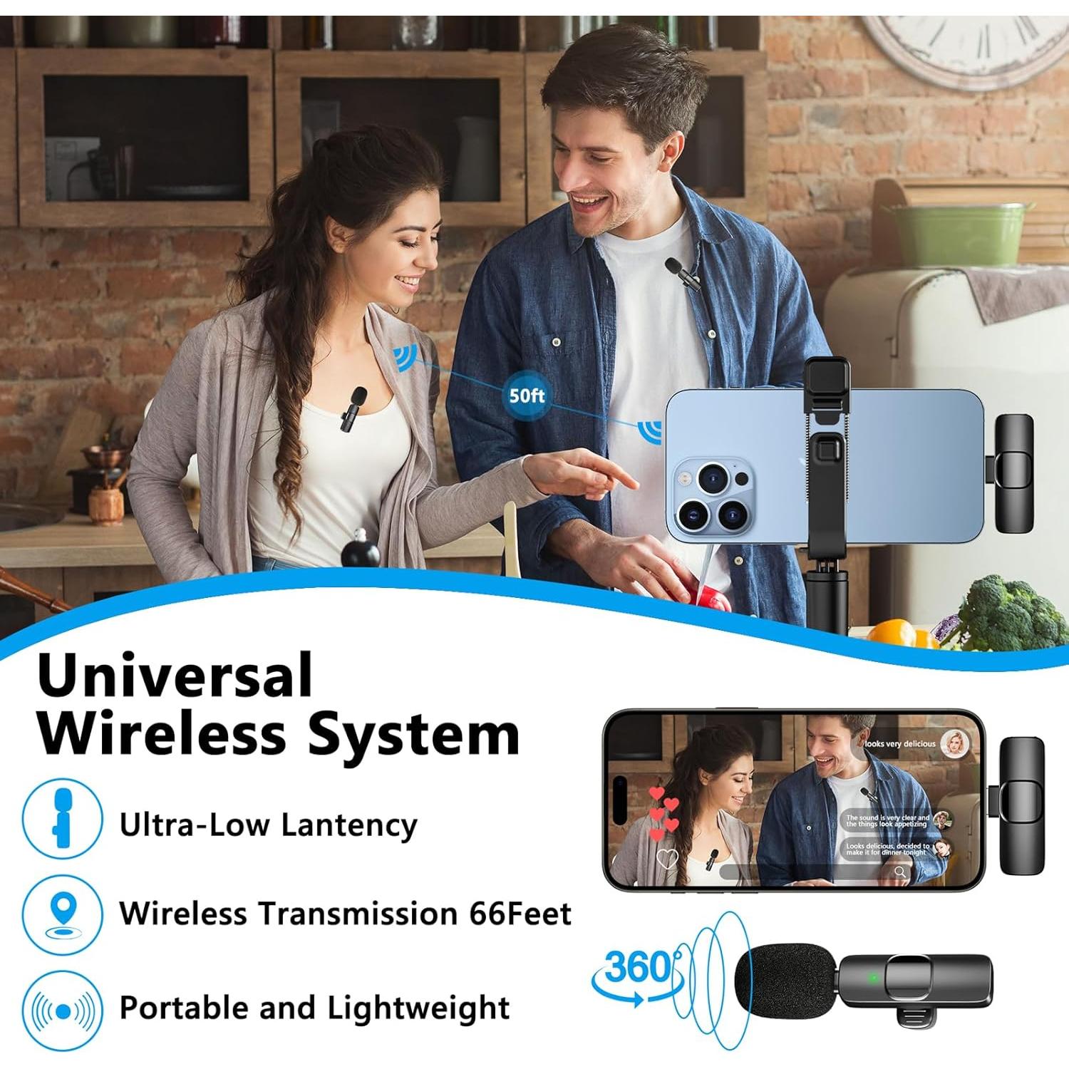 Micrófono Lavalier Inalámbrico Caymuller para iPhone/iPad