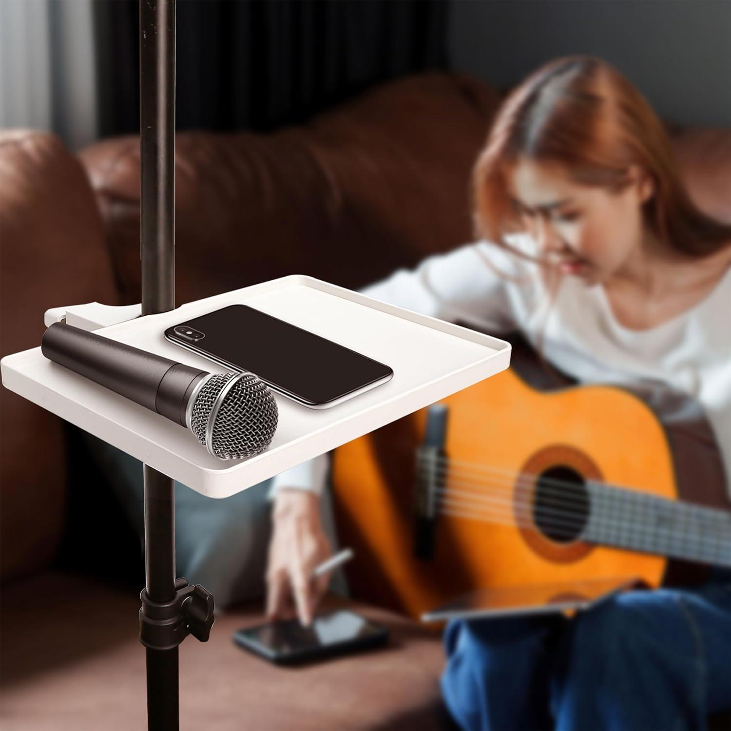 Soporte de Bandeja para Micrófono Blanco - 22x16.5 cm - Carga 1.8 kg