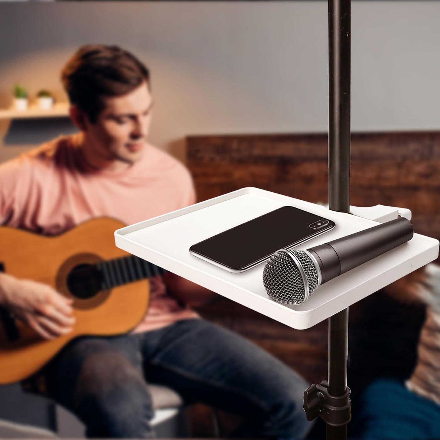 Soporte de Bandeja para Micrófono Blanco - 22x16.5 cm - Carga 1.8 kg