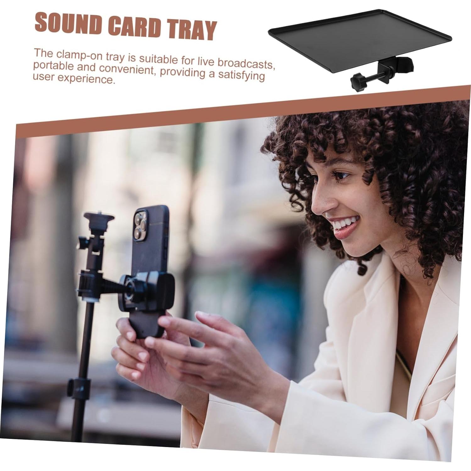 Bandeja de Sonido para Micrófono Vanzack Plástico Negro 20x14cm