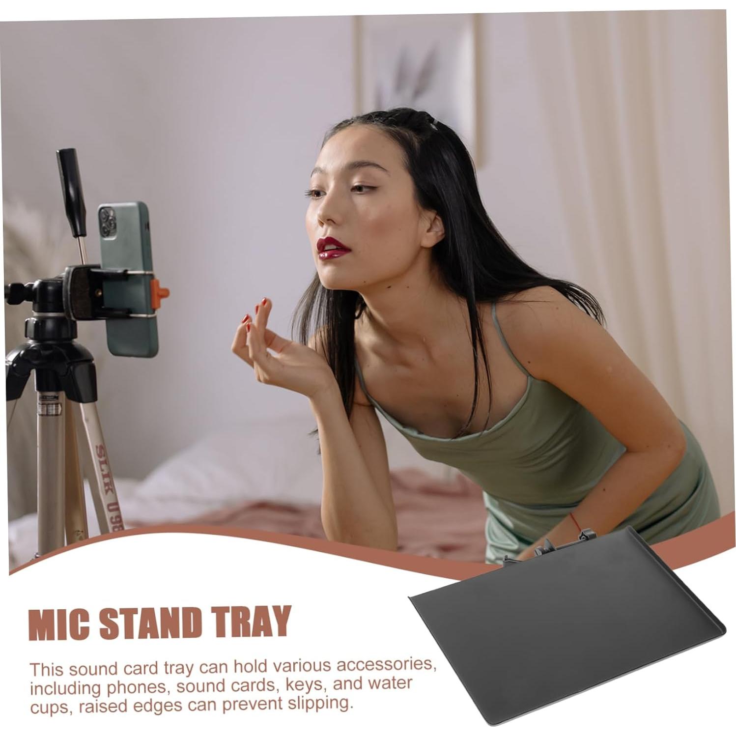 Bandeja de Sonido para Micrófono Vanzack Plástico Negro 20x14cm