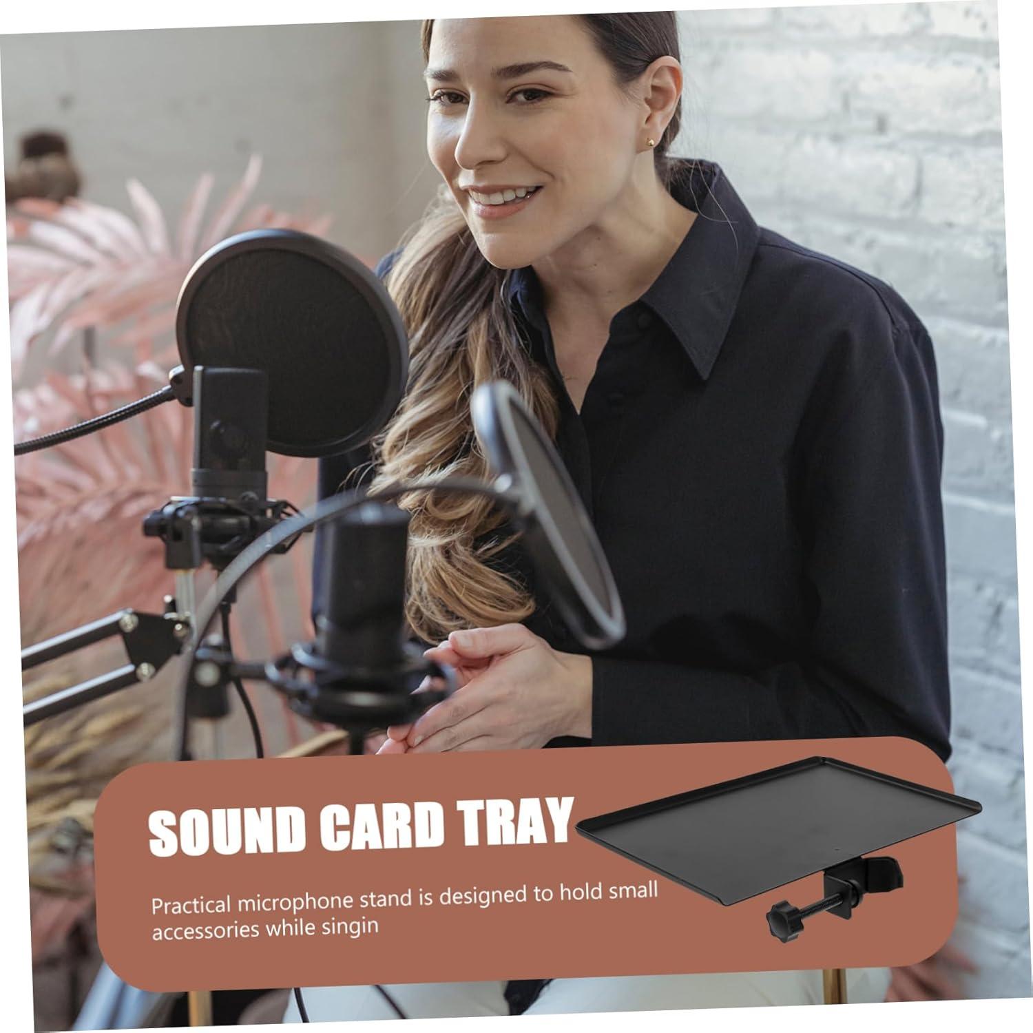 Bandeja de Sonido para Micrófono Vanzack Plástico Negro 20x14cm