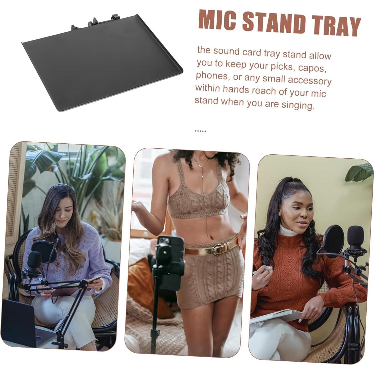 Bandeja de Sonido para Micrófono Vanzack Plástico Negro 20x14cm