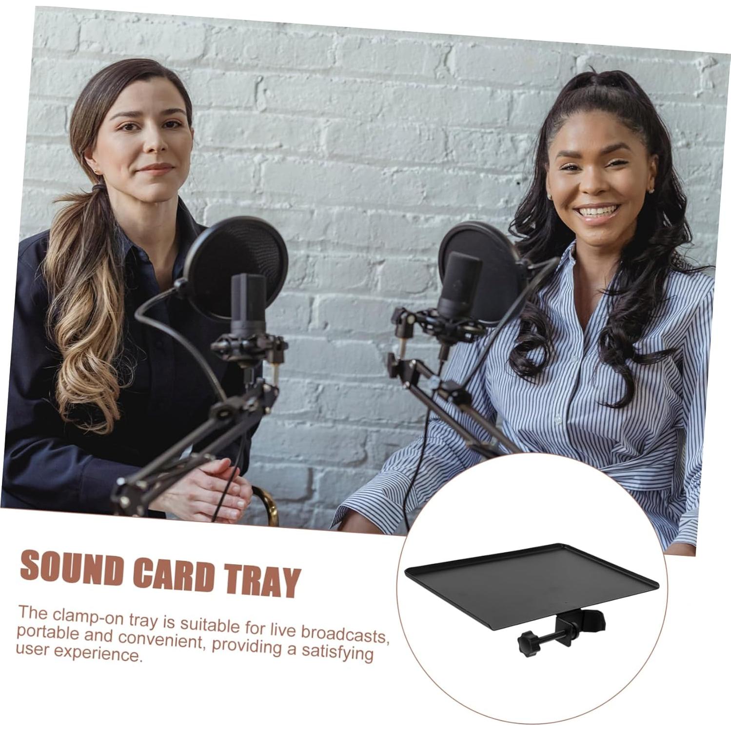 Bandeja de Sonido para Micrófono Vanzack Plástico Negro 20x14cm