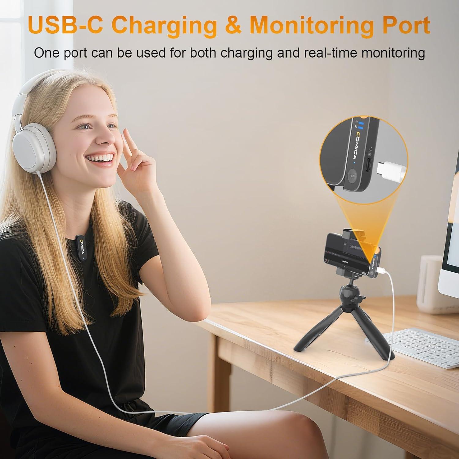 Micrófono Lavalier Inalámbrico Comica Vimo S UC USB-C 200m