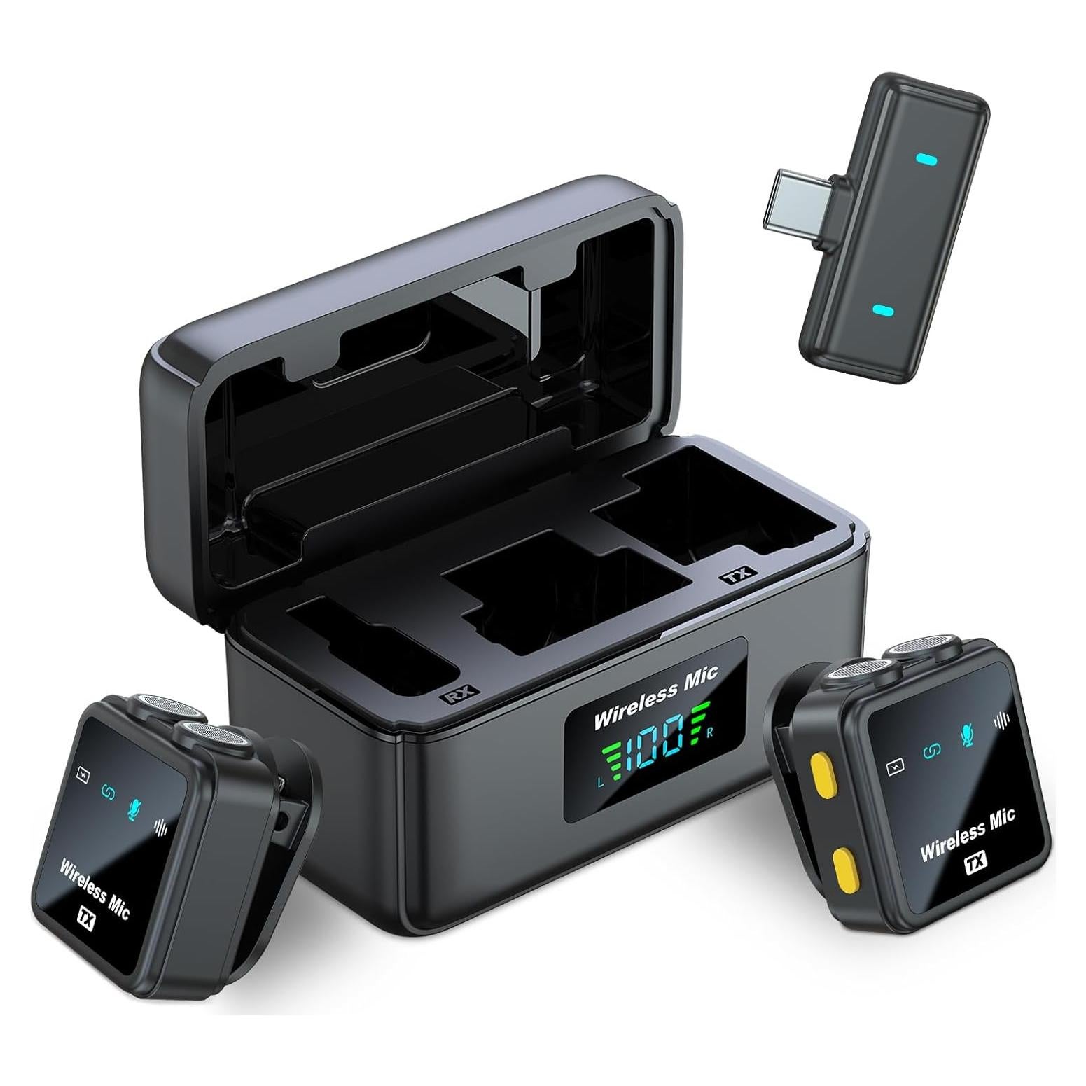 Micrófono Lavalier Inalámbrico NOTEVOX VM32 USB-C para iPhone y Android