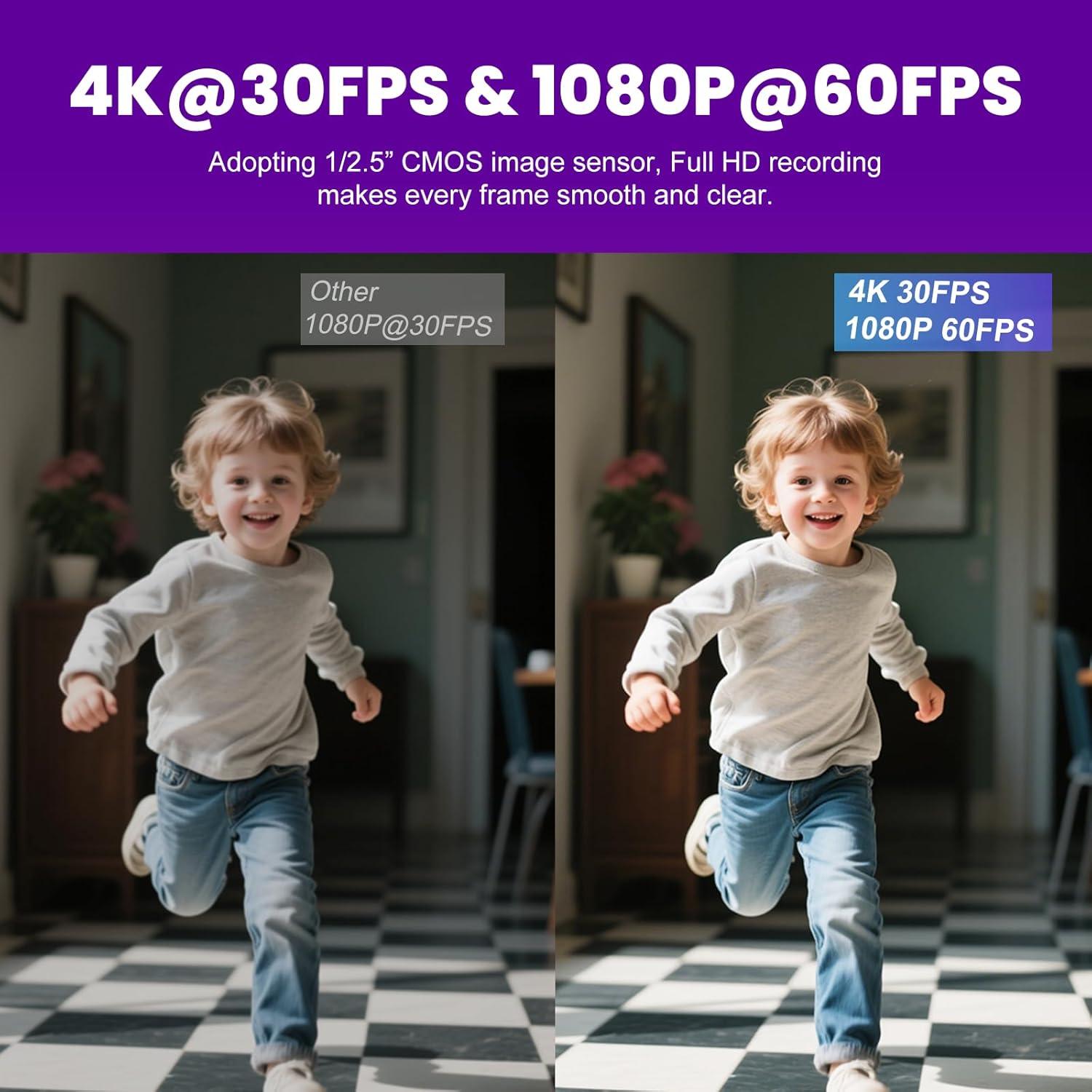 Cámara Web 4K Galyimage con Luz y Micrófonos Duales