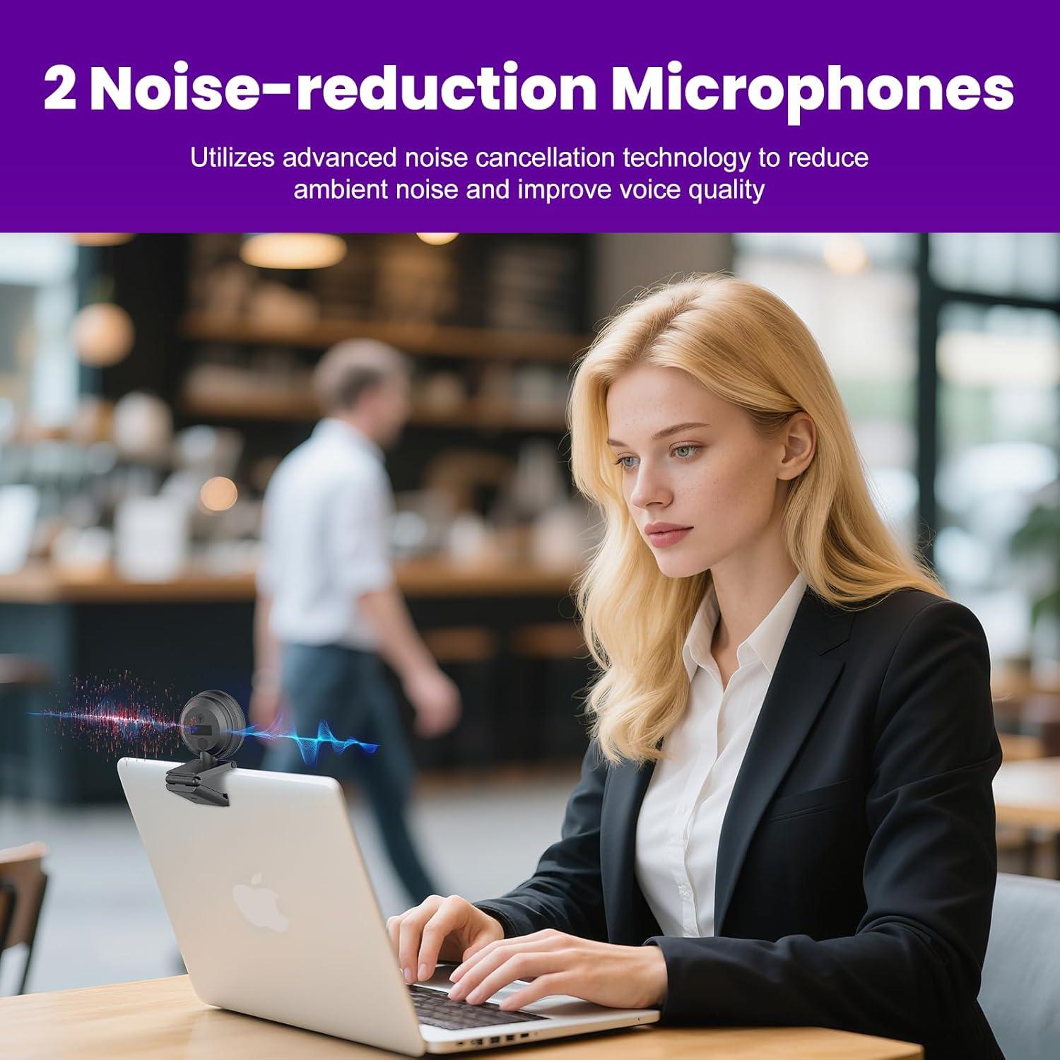 Cámara Web 4K Galyimage con Luz y Micrófonos Duales