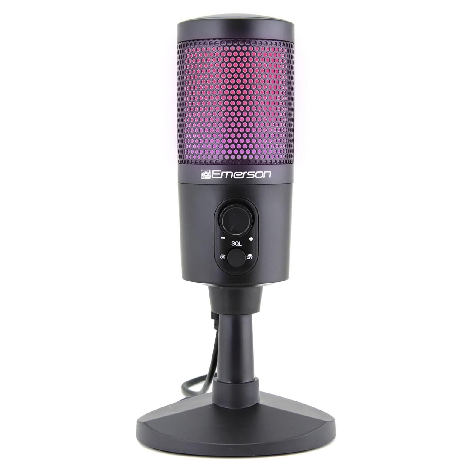 Micrófono USB Emerson EAM-9050 para Juegos y Streaming RGB