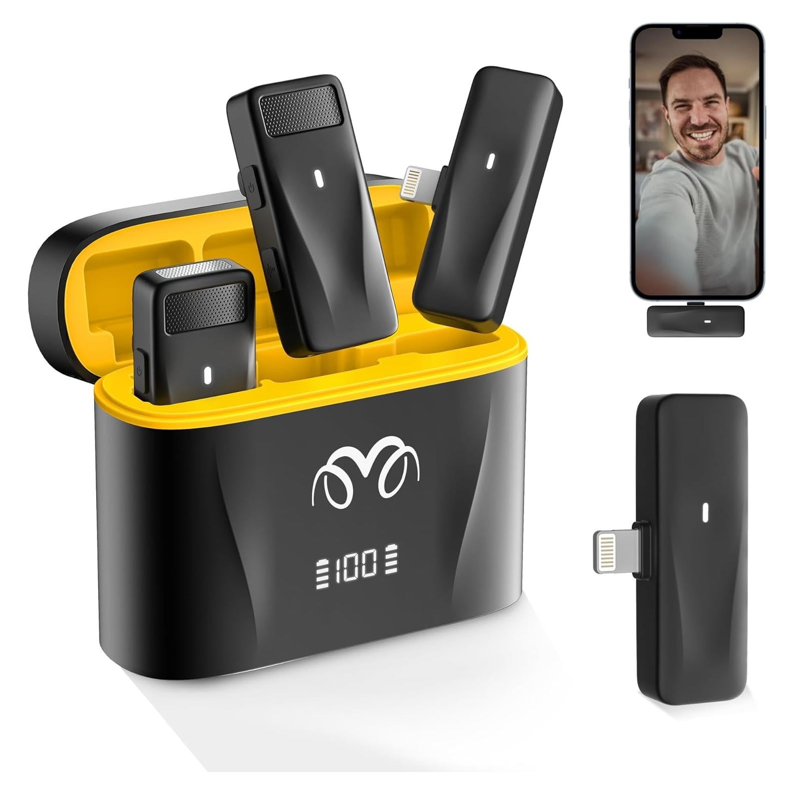 Micrófono Lavalier Inalámbrico Threesheep con Lightning 360°