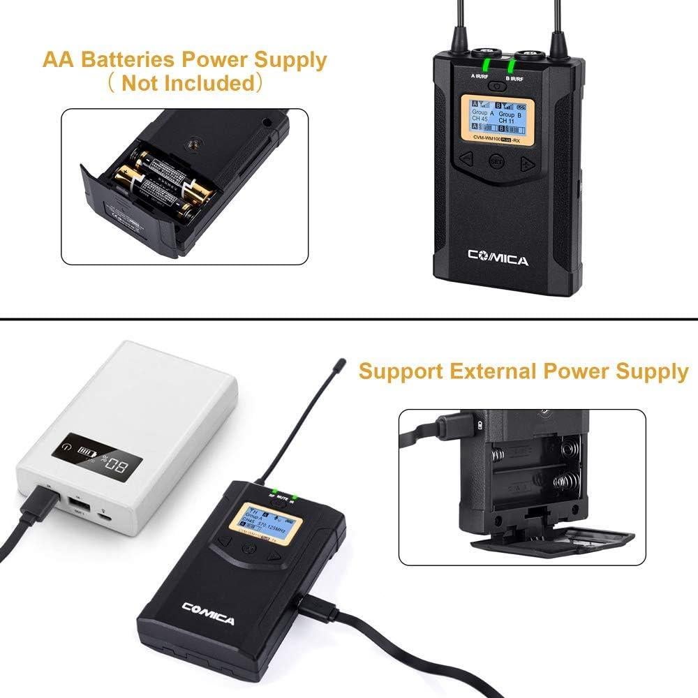 Micrófono Lavalier Inalámbrico Comica CVM-WM100 PLUS 48 Canales