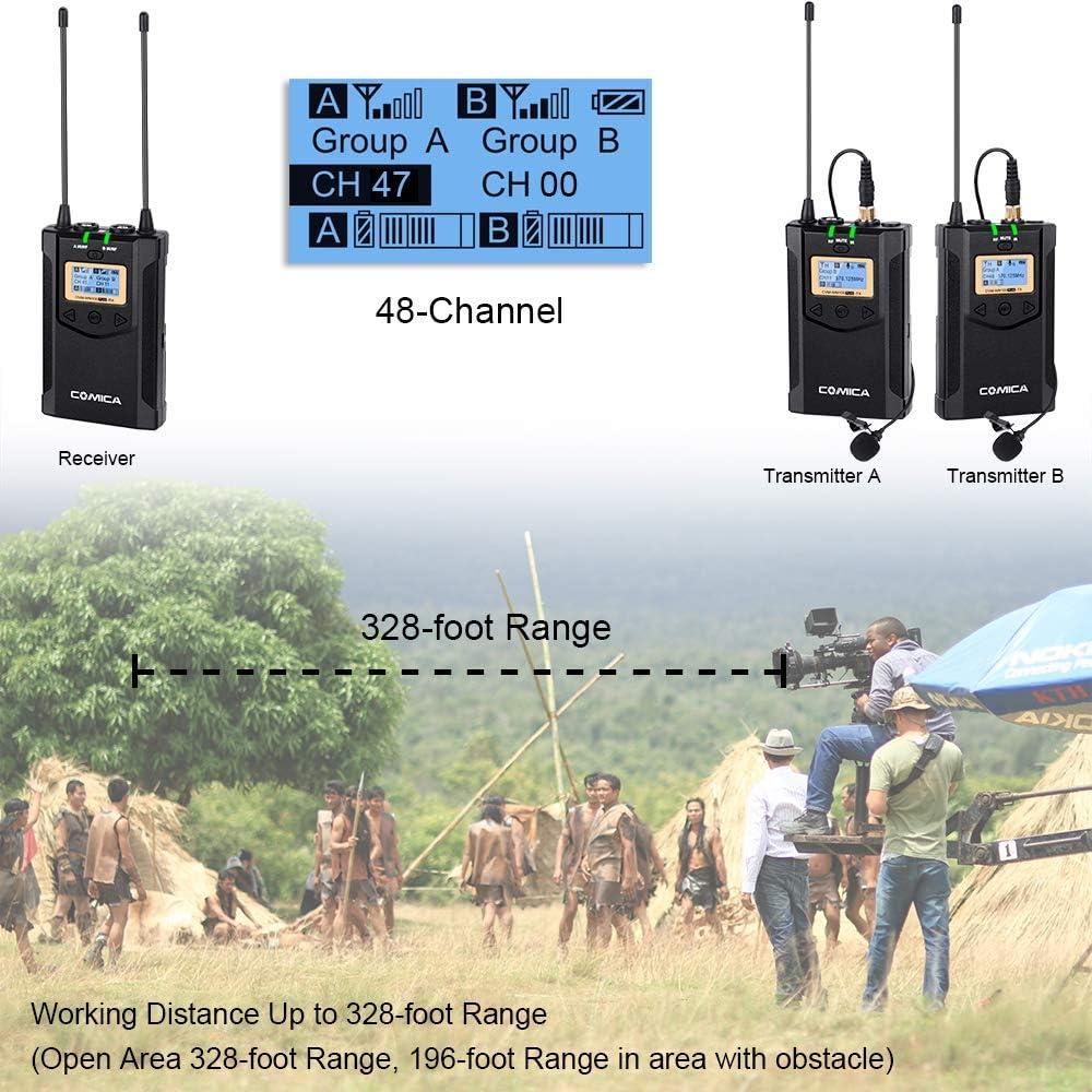 Micrófono Lavalier Inalámbrico Comica CVM-WM100 PLUS 48 Canales