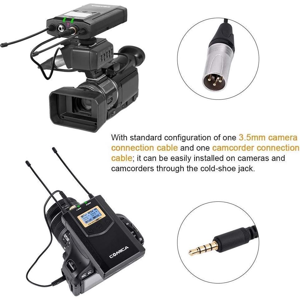 Micrófono Lavalier Inalámbrico Comica CVM-WM100 PLUS 48 Canales