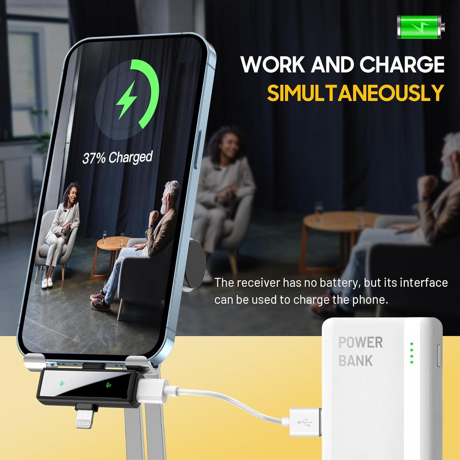 Micrófono Lavalier Inalámbrico CAHAYA con Estuche de Carga