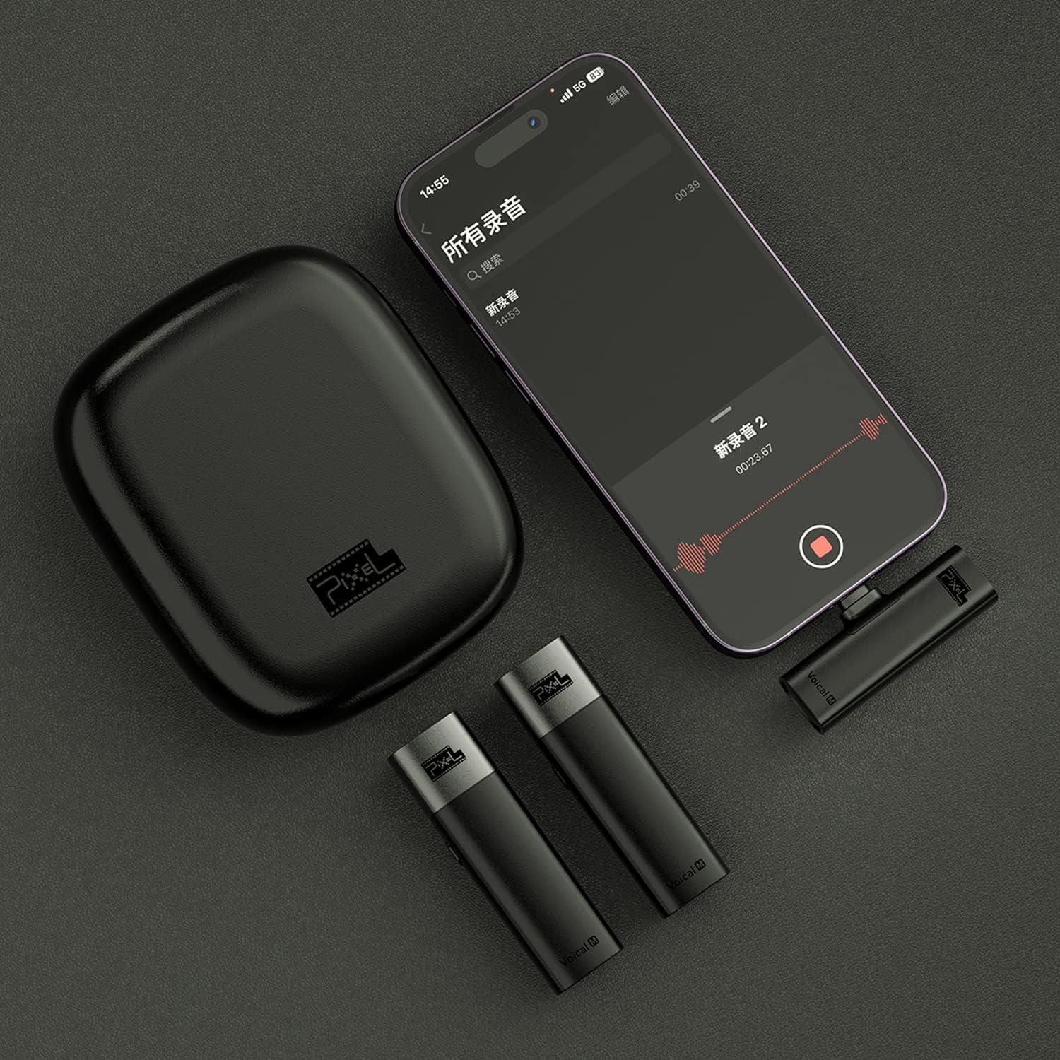 Micrófono Lavalier Inalámbrico Pixel Voical M Type-C 42h Batería