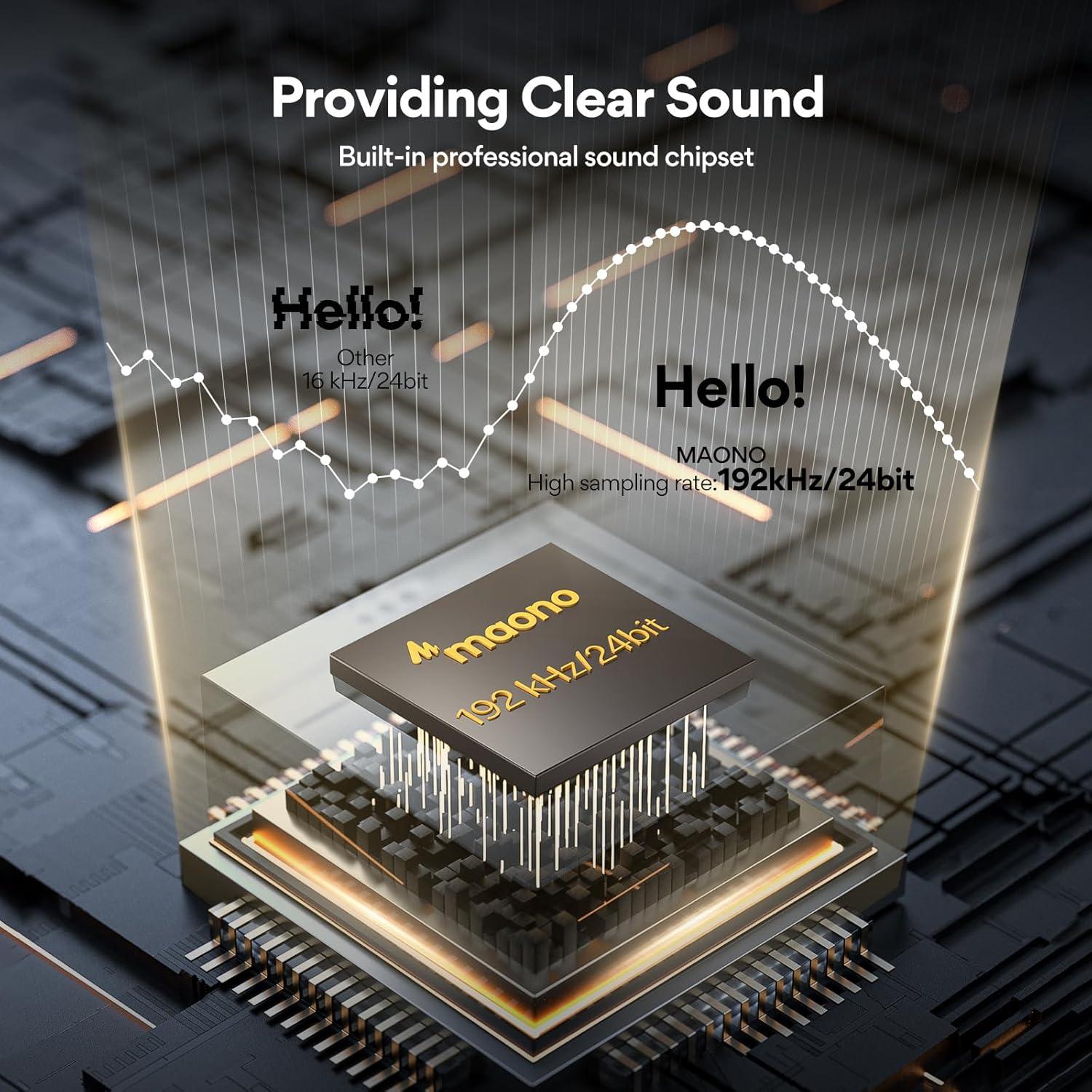 Micrófono USB MAONO AU-A04 con Auriculares y Brazo de Soporte