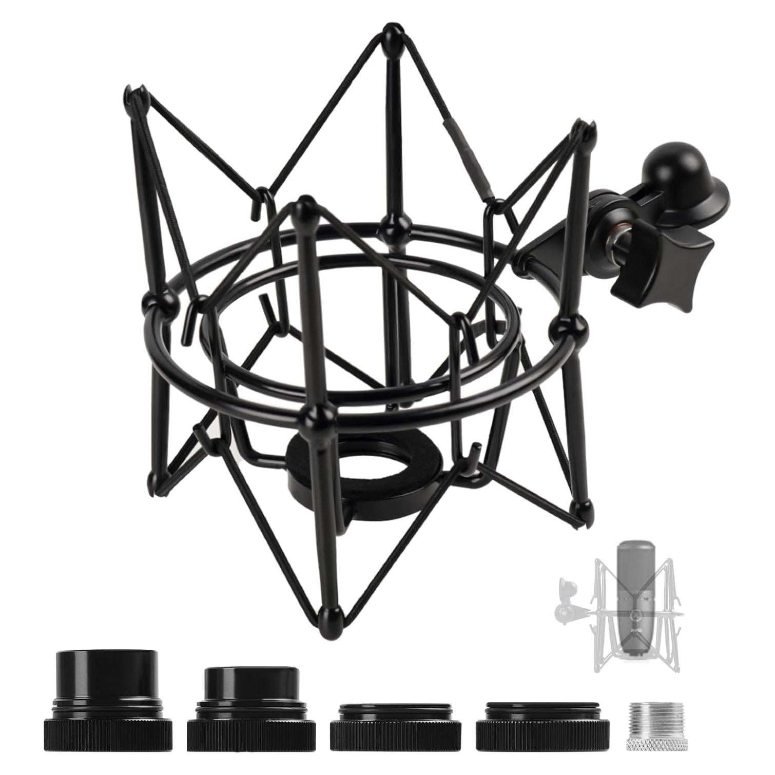 Soporte de Choque para Micrófono Metal Negro MicSMT-001