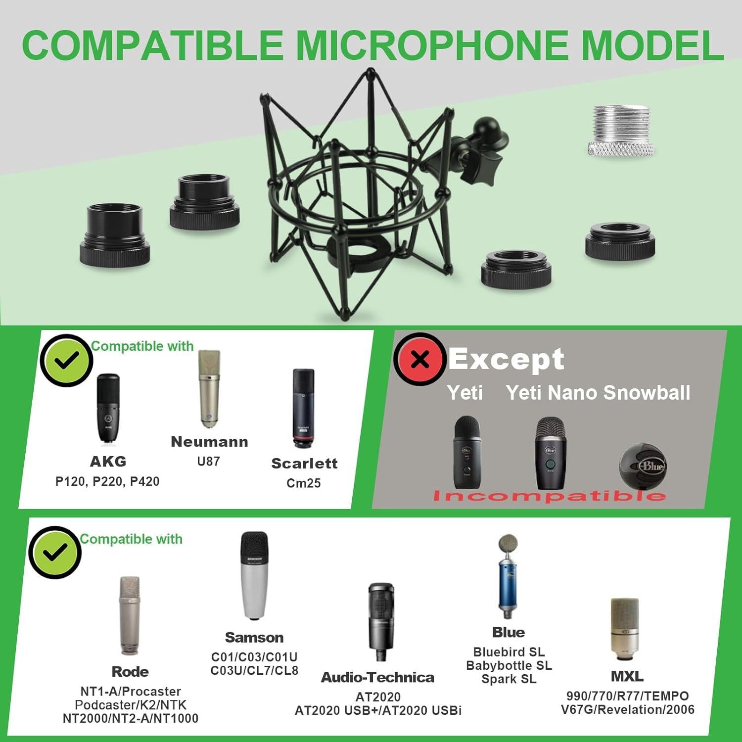 Soporte de Choque para Micrófono Metal Negro MicSMT-001