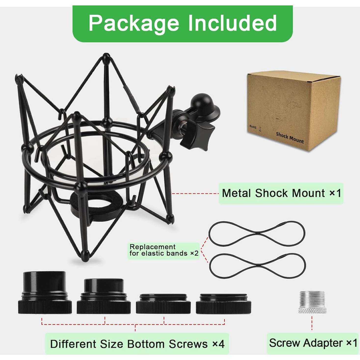 Soporte de Choque para Micrófono Metal Negro MicSMT-001