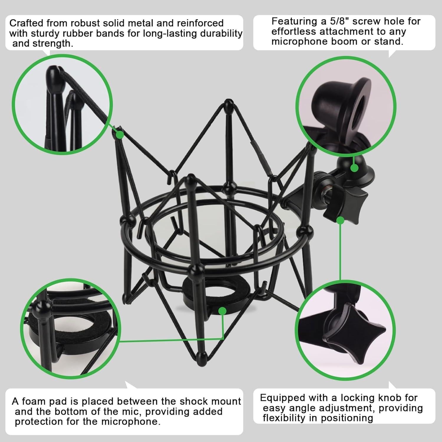 Soporte de Choque para Micrófono Metal Negro MicSMT-001
